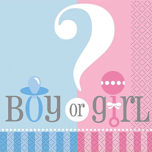 Gender Reveal Beverage Napkins (24 Count) by Unique Industries
