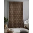 thumbnail image 2 of Sheer Curtains 84 Inches Long, Dark Brown Rattan Semi Sheer Curtains Light Filtering Window Treatment, Vintage Abstract Wicker Texture Privacy Voile Drapes for Living Room Bedroom 52x84 Inch, 2 of 7