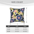 thumbnail image 4 of DouZhe Velvet Decorative Throw Pillow Covers Set of 2, Soft Square Cushion Cover with Invisible Zipper Vintage Flowers Blue Floral Printing, 16"x16", 4 of 7