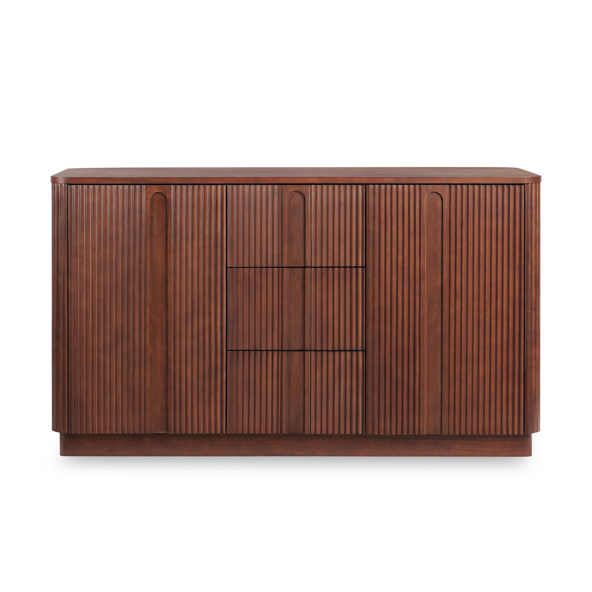 Teamson Home Potomac Modern Solid Wood Sideboard with Push-to-Open Storage, Adjustable Shelf, 3 Drawers & 2 Cabinets
