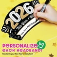 thumbnail image 3 of Big Dot of Happiness Hello New Year's Eve Party Headbands, 2026 New Years Resolution Party Hats, New Year Party Favors, 2026 NYE Party Decorations, Black, Gold, Set of 16, 3 of 5