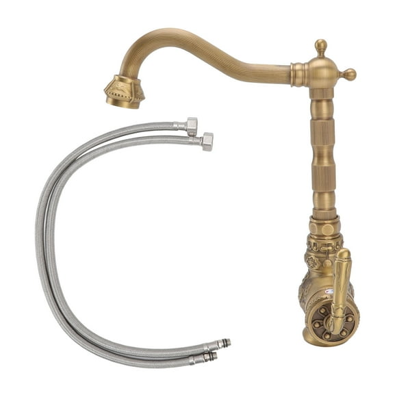 Single Handle Kitchen Faucet, Leak Proof Antique Brass Kitchen Faucet 360 Degree Rotation For Household