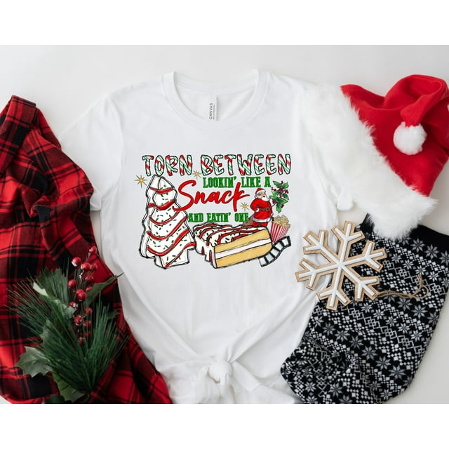 Christmas Tree Cake Torn Between Lookin' Like a Snack and Eatin' One Tee,Christmas Cake Sh - As Picture - S