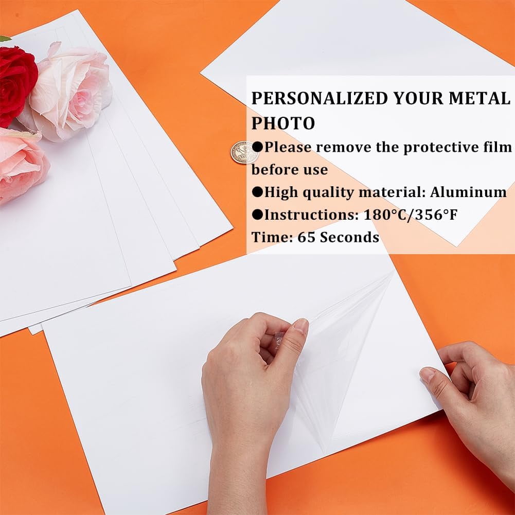 10pcs Aluminum Heat Transfer Printing Blank Bndicator Plate White 300x200x0.5mm