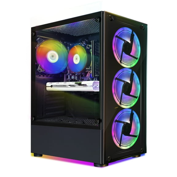 STGAubron Gaming Desktop PC, Intel Core I7 up to 3.9G, RTX 3050 6G, 16G RAM,1T SSD, WiFi 6, BT 5.2, RGB Fan x4, Win 11 Home