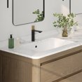 thumbnail image 6 of Stylish Undermount 24.50" W x 16.50" D White Rectangular Porcelain Bathroom Sink with 2 overflow rings P-208, 6 of 10