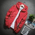 thumbnail image 5 of RUTAYY Men's Hooded Jacket Casual Solid Color Long Sleeve Reflective Zipper Outdoor Sport Coat Classic Elegant Tops, 5 of 7