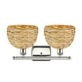 thumbnail image 5 of Innovations Lighting 516-2W-12-18 Woven Rattan Vanity Woven Rattan 2 Light 18" Wide Vanity, 5 of 7