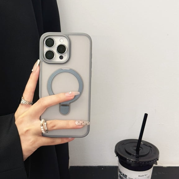 Magnetic for iPhone 14 Pro Max Case with Camera Lens Protector, Drop Protection Translucent Matte Slim Fit Shockproof Anti-Slip Durable Lightweight Phone Case for iPhone 14 Pro Max, Gray