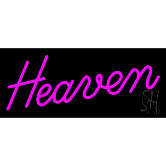 Heaven LED Neon Sign 6" Tall x 15" Wide - inches Black Square Cut Acrylic Backing, with Dimmer - Premium built indoor Sign for Home décor, Event, Religious place, Store interior, Office.