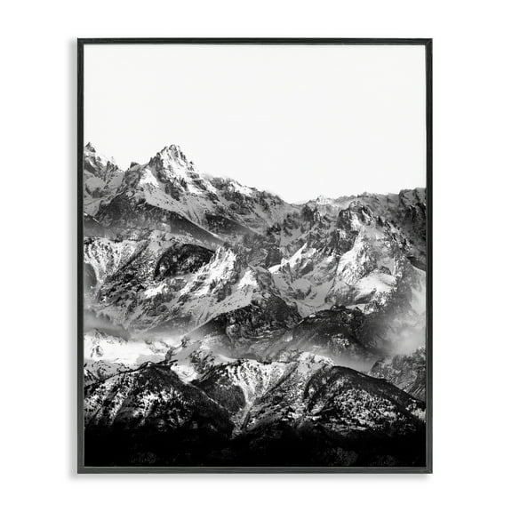Stupell Industries Jutting Mountain Peaks Landscape & Nature Photography Black Framed Art Print Wall Art, 11 x 14