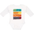 thumbnail image 3 of Inktastic Cricket Sports Eat Sleep Cricket Repeat Boys or Girls Long Sleeve Baby Bodysuit, 3 of 5
