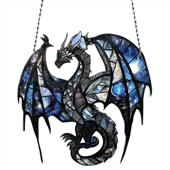 The Blue Acrylic Pendant Is By Nature Making Every Place Unique Brilliance. It Is Suitable For And Personal Use Making Your Life More Wonderful! Pig Car Ornament Stained Glass Artwork for Window