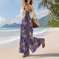 thumbnail image 2 of Horkkom Rompers for Women Casual Floral Print Sleeveless Wide Leg Jumpsuits Comfy Baggy Button Overalls with Pockets, Gifts for Women M, 2 of 7