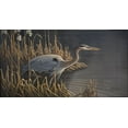 thumbnail image 2 of Goebel, Wilhelm 32x19 Gold Ornate Wood Framed with Double Matting Museum Art Print Titled - Stalking The Edge - Heron, 2 of 4