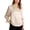 Apricot, variant on Womens Button Down Shirts Ruffle Puffed Long Sleeve Dressy Shirts Collared Satin Blouses Work Office Casual Solid Tops, Size S-2XL