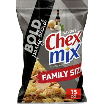 Chex Mix Snack Mix, Bold Party Blend, Savory Snack Bag, Family Size, 15 oz