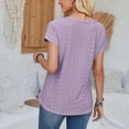 thumbnail image 6 of Timegard Womens Tops Cap Sleeve Eyelet Round Neck Summer Dressy Casual Loose Top Blouses Basic Shirts, 6 of 7
