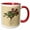Red/White, variant on 3drose, Print of Mountain Primula Plant from 1700, 11oz Two-tone Red Mug