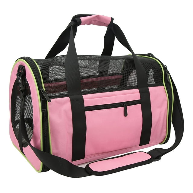 Pet Bag, Cat Carrier Bag Zip Side Entrance Mesh Design For Picnic Light Blue,Light Gray,Light Pink