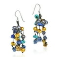 thumbnail image 2 of Golden Melody Lapis-Turquoise .925 Silver Pearl Earrings, 2 of 5