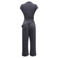 thumbnail image 4 of Women's Fashion Trousers Suit Casual Short Sleeve Long Pants Set For Vacation And Daily Outfits Formal Jumpsuit for Women Petite Pants Suit for Women Prom Jumpsuits for Women Winter Training Pants, 4 of 5