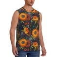 thumbnail image 2 of Daiia Sunflowers Printed Men's Tank Tops,Casual Soft Sleeveless Gym Muscle Shirts Bodybuilding Tee-Small, 2 of 8