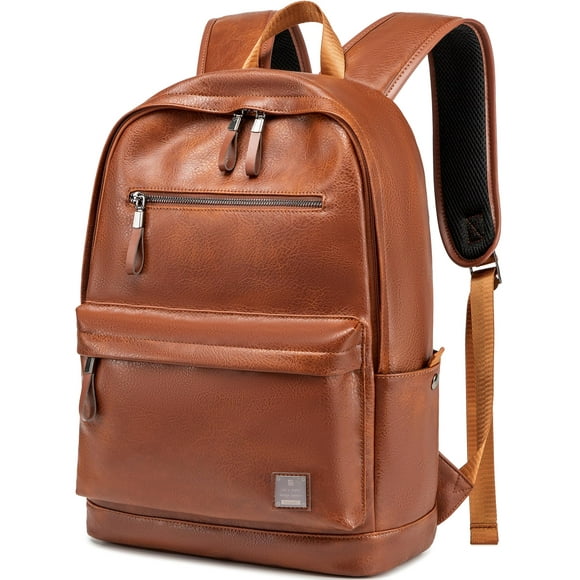 Mochila de cuero para portátil weiatas para hombre y mujer de 15.6 pulgadas, color marrón