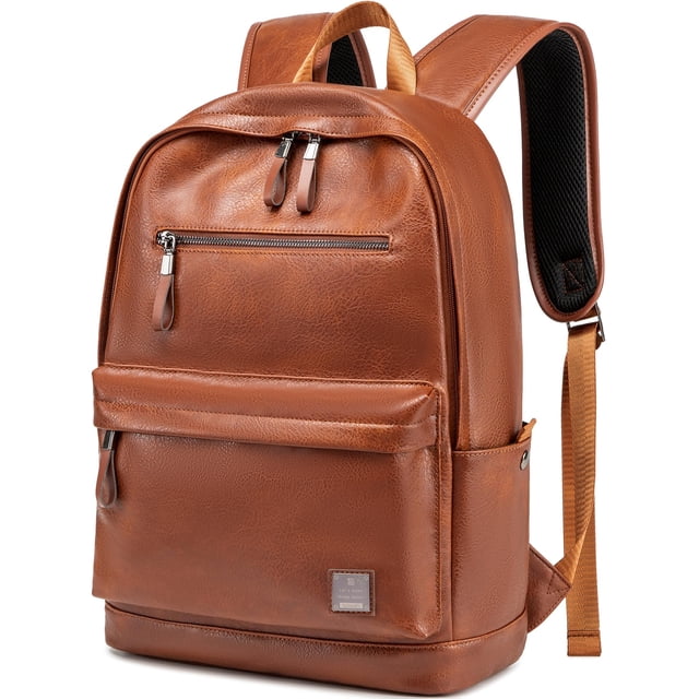 Mochila de cuero para portátil weiatas para hombre y mujer de 15.6 pulgadas, color marrón