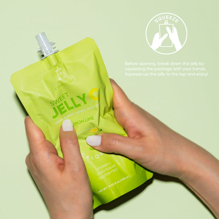 Everydaze Sweet Jelly C, Lemon Lime Konjac Jelly Snack, Zero Sugar