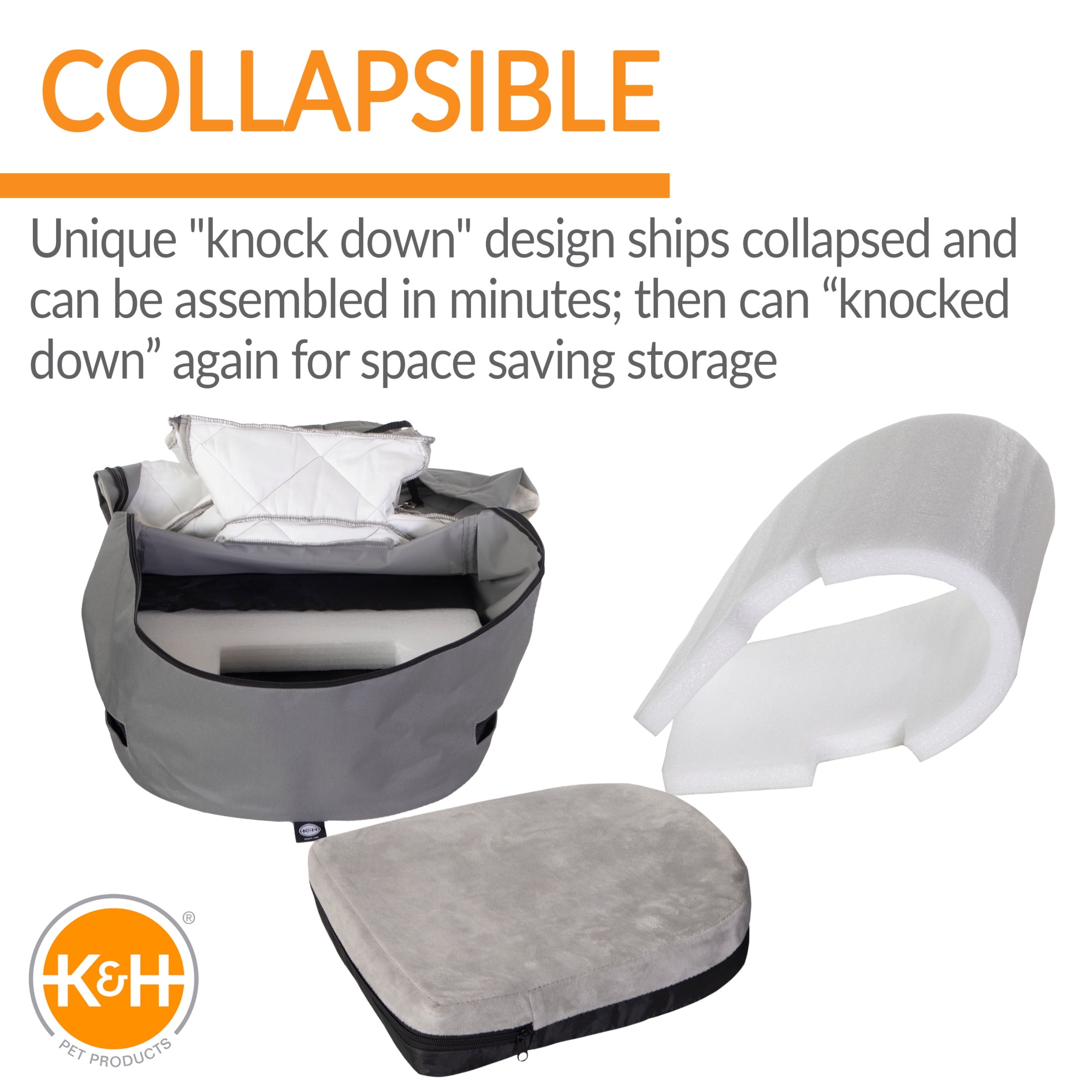 K&H Pet Products Bucket Booster Dog Car Seat Knockdown Gray/Gray Small