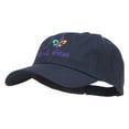 thumbnail image 2 of I Love Mardi Gras with Fleur de Lis Embroidered Cotton Cap - Navy OSFM, 2 of 5