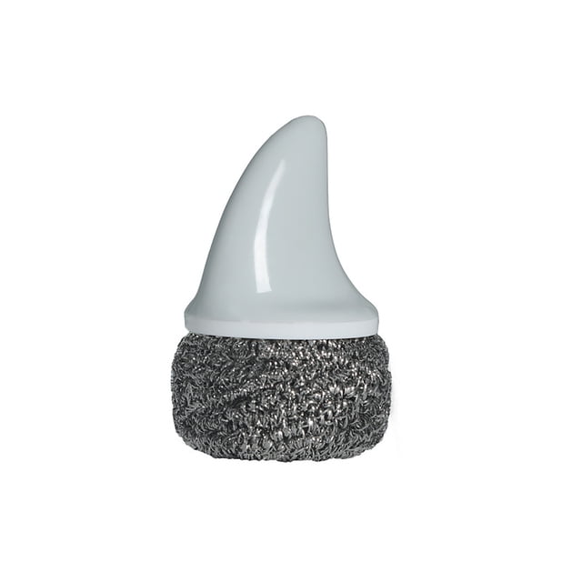 Herramientas de Limpieza Del Cepillo de Cocina de la Manija de Utensilios de Acero Inoxidable, Bola de Acero Inoxidable en Forma de Estrella para las Macetas Estufa de Mesa, Agarre de Pvc de 12x6cm, A