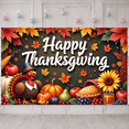 thumbnail image 5 of Cartoon Turkey Thanksgiving Banner Autumn Leaves Harvest Cornucopia for Home Decoration Holiday Party, 5 of 9
