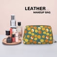 thumbnail image 4 of Cute Rounded Orange Makeup Bag, Large Capacity Travel Cosmetic Bag for Women Girls- Travel Toiletry Bag Leather Portable Waterproof Makeup Case Organizer with Handle, 4 of 4