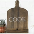 thumbnail image 7 of MyGift Text Paddle Style Wood Cookbook Stand, Country Tablet Holder, Brown, 7 of 7
