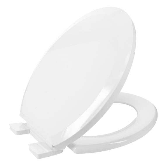 Mainstays Round White Slow Close Plastic Toilet Seat with Easy-Off Hinges
