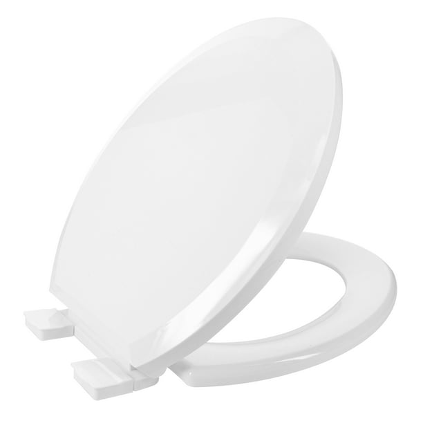 Mainstays Round White Slow Close Plastic Toilet Seat With Easy Off Hinges Com - Plastic Replacement Toilet Seat Hinge 2 Piece White