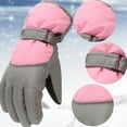 thumbnail image 6 of Kids Winter Cold Weather Ski Gloves Boy-Girl Warm Windproof Snow Gloves Pink 7-11 Years, 6 of 8