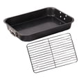 thumbnail image 4 of Bandeja para asar con rejilla, bandeja rectangular para asar en , bandeja antiadherente de acero al carbono para hornear pollo a la parrilla, 4 of 8