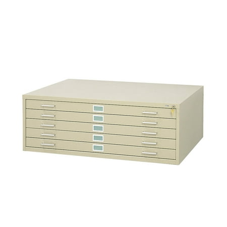 Safco 5 Drawer Metal Flat Files Cabinet for 36" x 48" Files in Tropic Sand