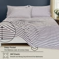 thumbnail image 6 of Ruvanti Flannel Sheets Queen Size 6 Pcs - 100% Cotton Double Brushed Bed Sheets, Deep Pockets 16 Inches Queen Sheet Set, All Seasons Breathable, Extra Soft & Comfy, Navy Mood, 6 of 7