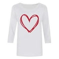 thumbnail image 3 of yillto 3/4 Sleeve Tops for Womens Crewneck Cute Basics Tees Casual Fashion Spring Summer T Shirts S-5XL, 3 of 5