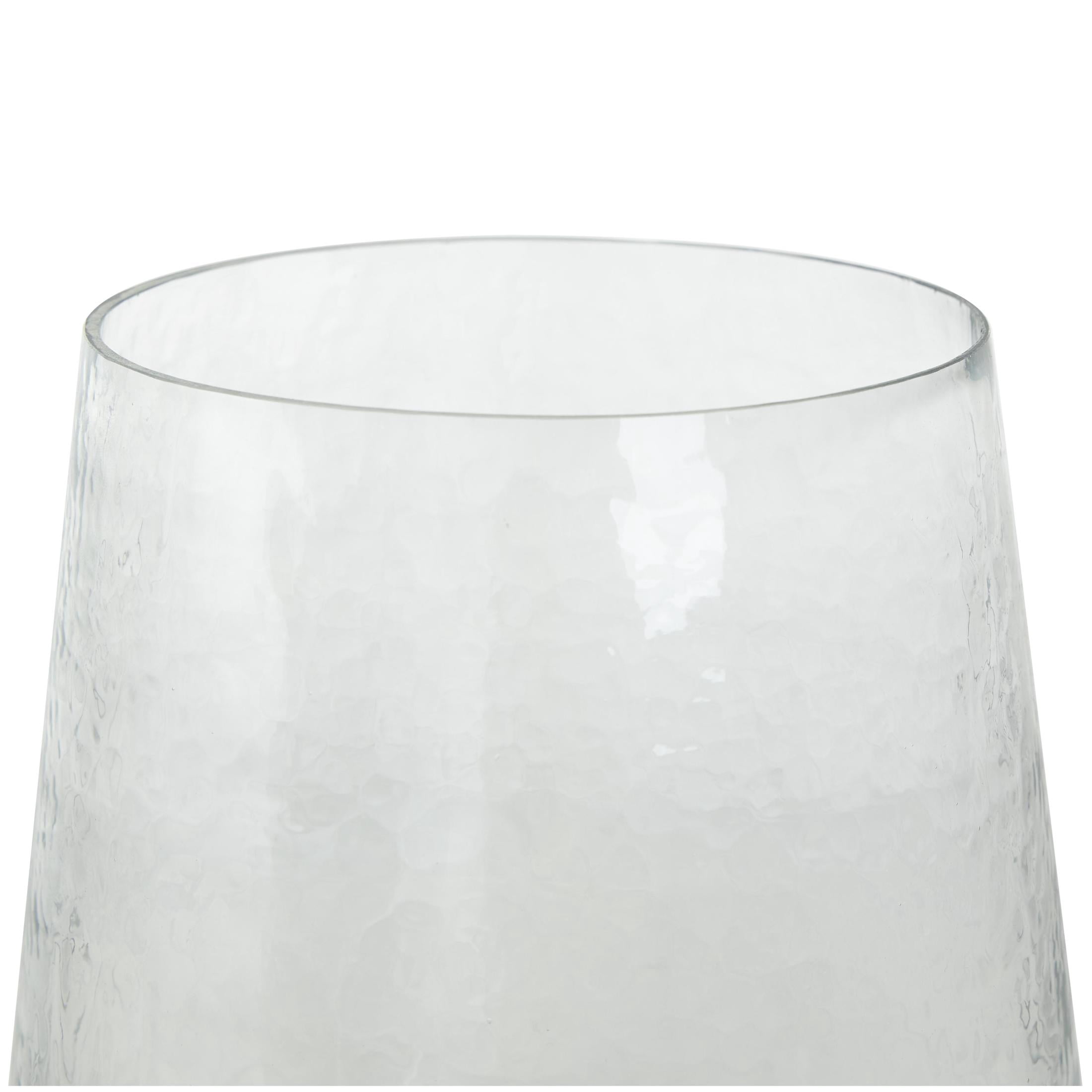 DecMode Stainless Steel Metal Hurricane Lamp with Stainless Steel X Shaped Base