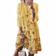 thumbnail image 2 of Vestido Mujer Vestido Vintage Estampado Manga 3/4 De Tela De Cuello Redondo, Amarillo, XXL Methold AP002219-13, 2 of 5