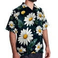 thumbnail image 2 of Daisy Men's Hawaiian Shirt, Button Down Poplin Short Sleeve Casual Summer Beach Printed Unisex Shirts, 2 of 6