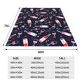 thumbnail image 3 of Bixox Fleece Blanket Love Wine Pattern Super Soft Double-Sided Microfiber Flannel Blanket for Sofa, Bed, Couch, Suitable for All Seasons - 60"x50", 3 of 5