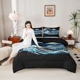 thumbnail image 4 of Castle Fairy Ocean Waves Full Size Comforter Sets Female Men,Mount Fuji Bedding Sets, 4 of 8