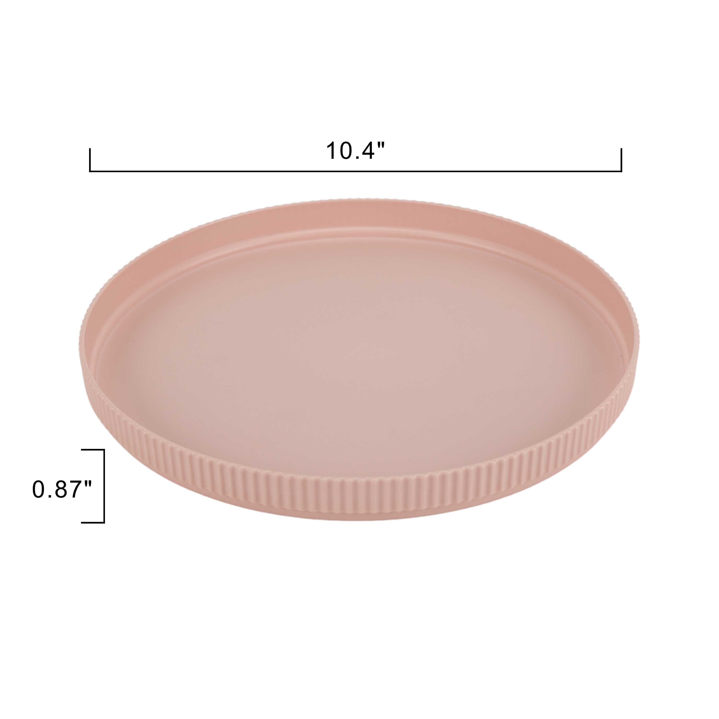 (3 pack) Mainstays Eco-Friendly Recycled Plastic Dinner Plate, Blush Pink, 10"