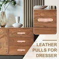 thumbnail image 6 of Uxcell Leather Drawer Pulls Leather Handle Hole Center Cabinet Dresser Knobs with Screws for Dresser Cupboard Closet Doors Pink 5 Inch, 6 of 7